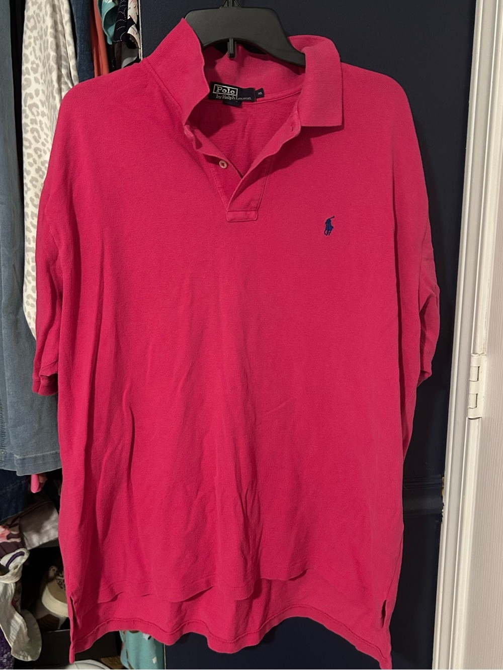 MENS POLO RALPH LAUREN HOT PINK POLO SHIRT